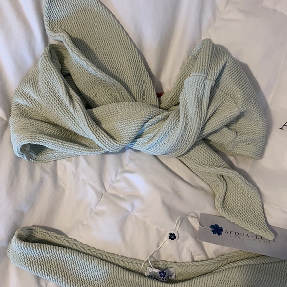 NWT Acqua Deluxe Bandeau 3-way Bikini Set Seafoam - Picture 5 of 13